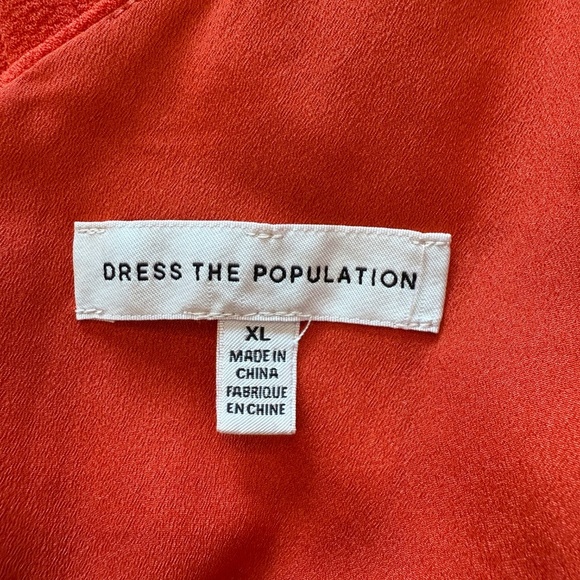 New! Dress The Population Alondra Blouson Dress Poppy Red 31710 - Picture 9 of 12
